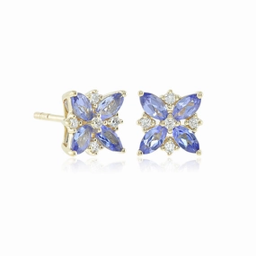 Celeste Earrings in Tanzanite & Diamonds