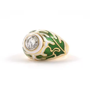 Cerro Diamond & Enamel Dome Ring