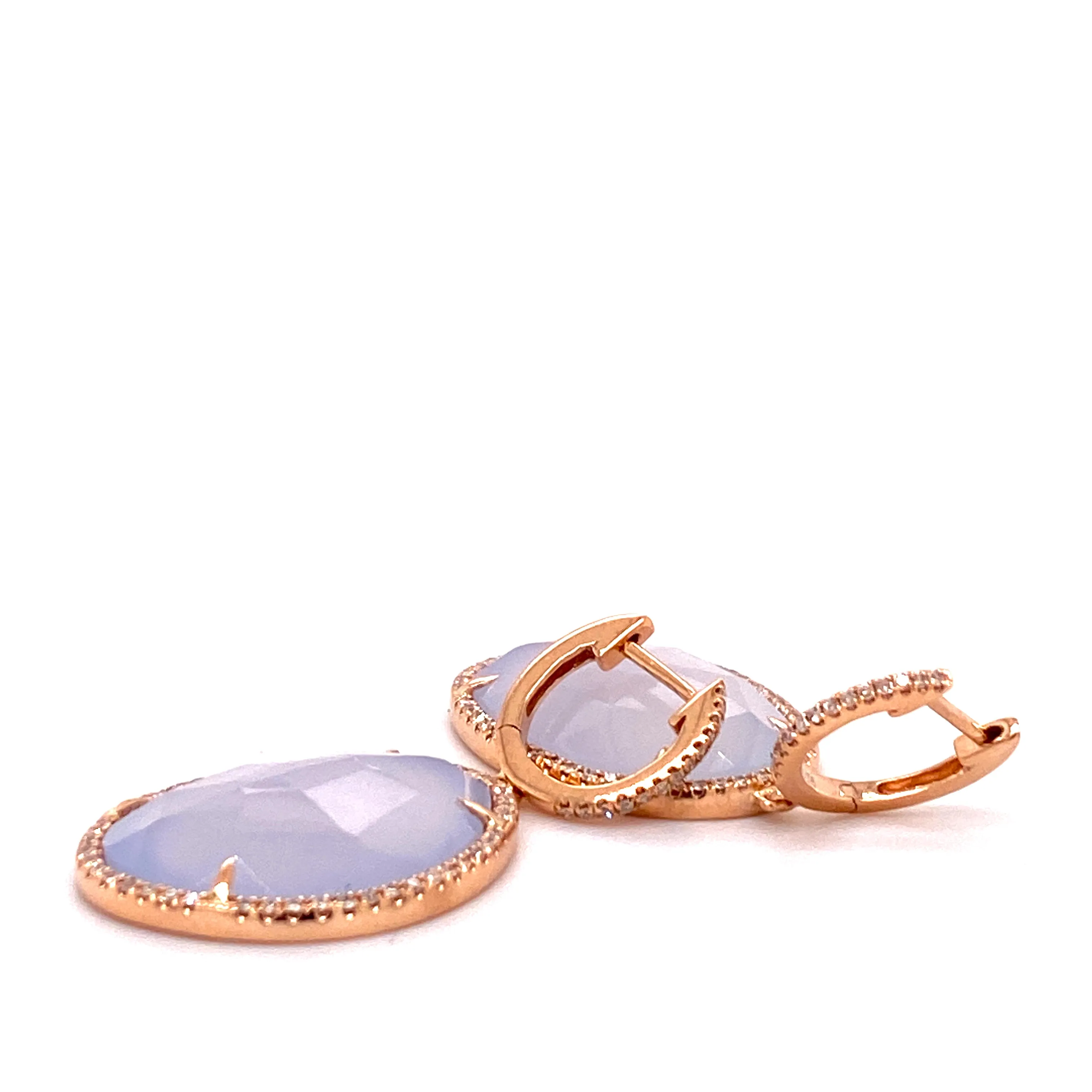 chalcedony slab earrings