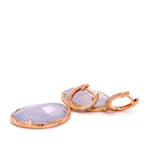 chalcedony slab earrings
