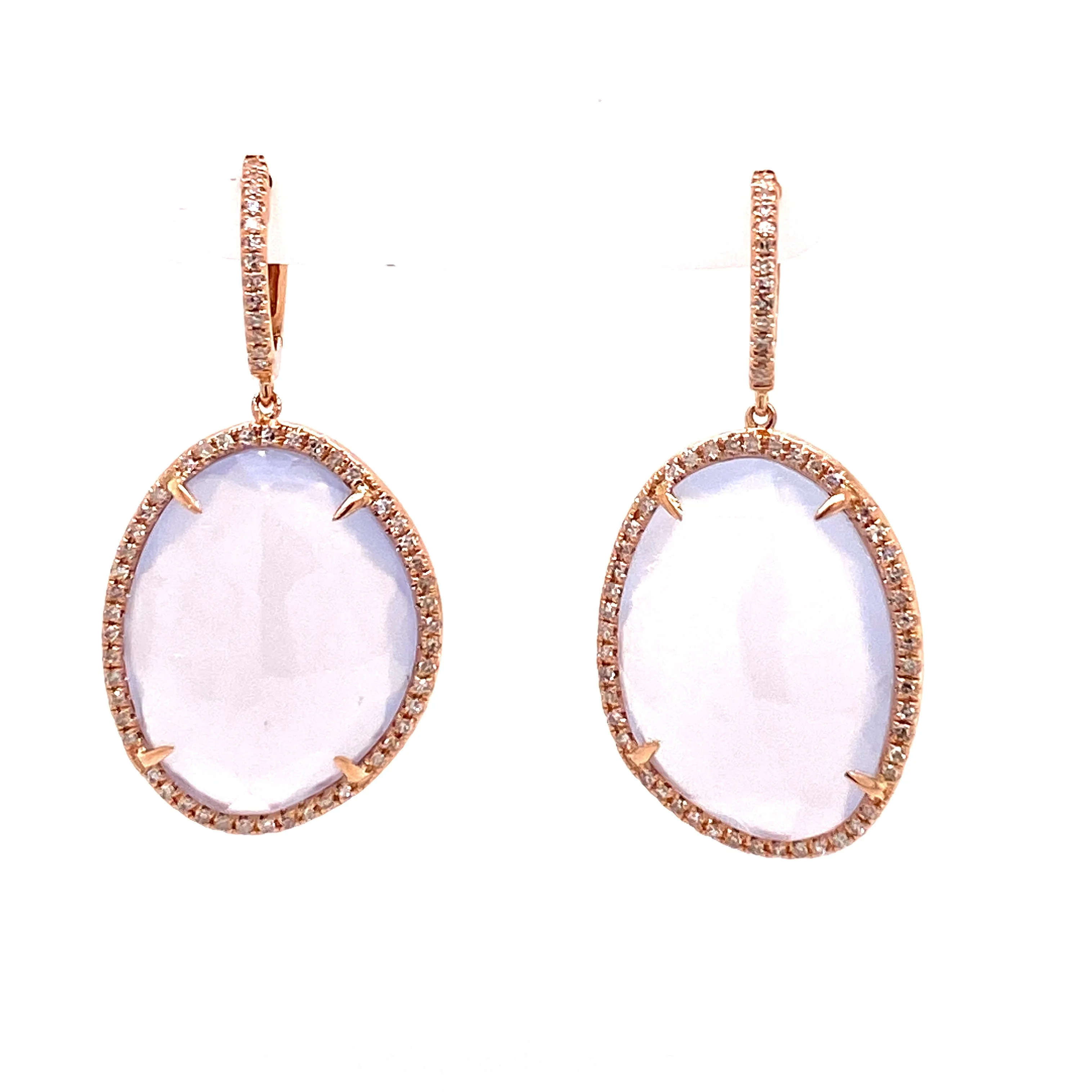 chalcedony slab earrings
