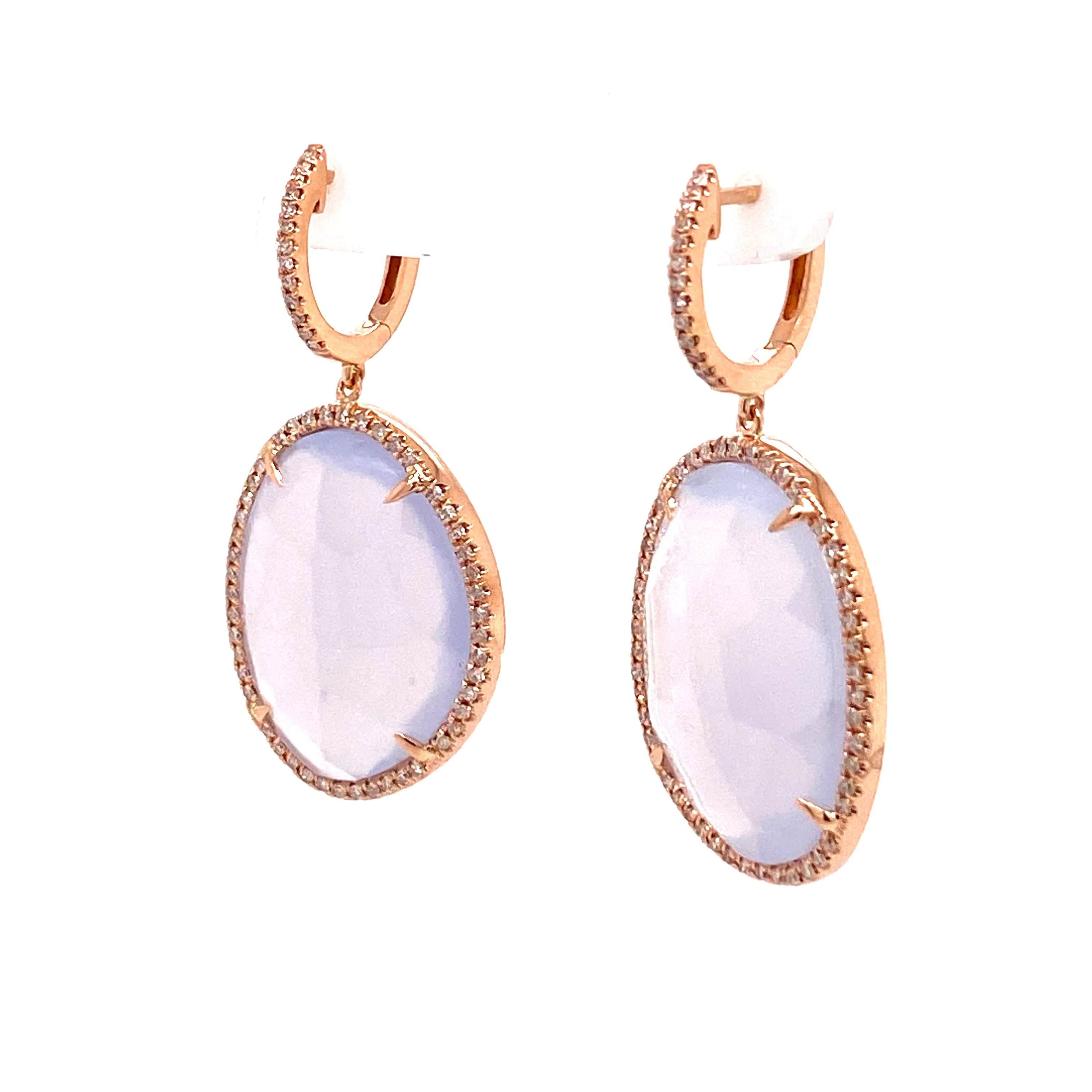 chalcedony slab earrings