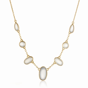 Chalcedony Ellipse Necklace