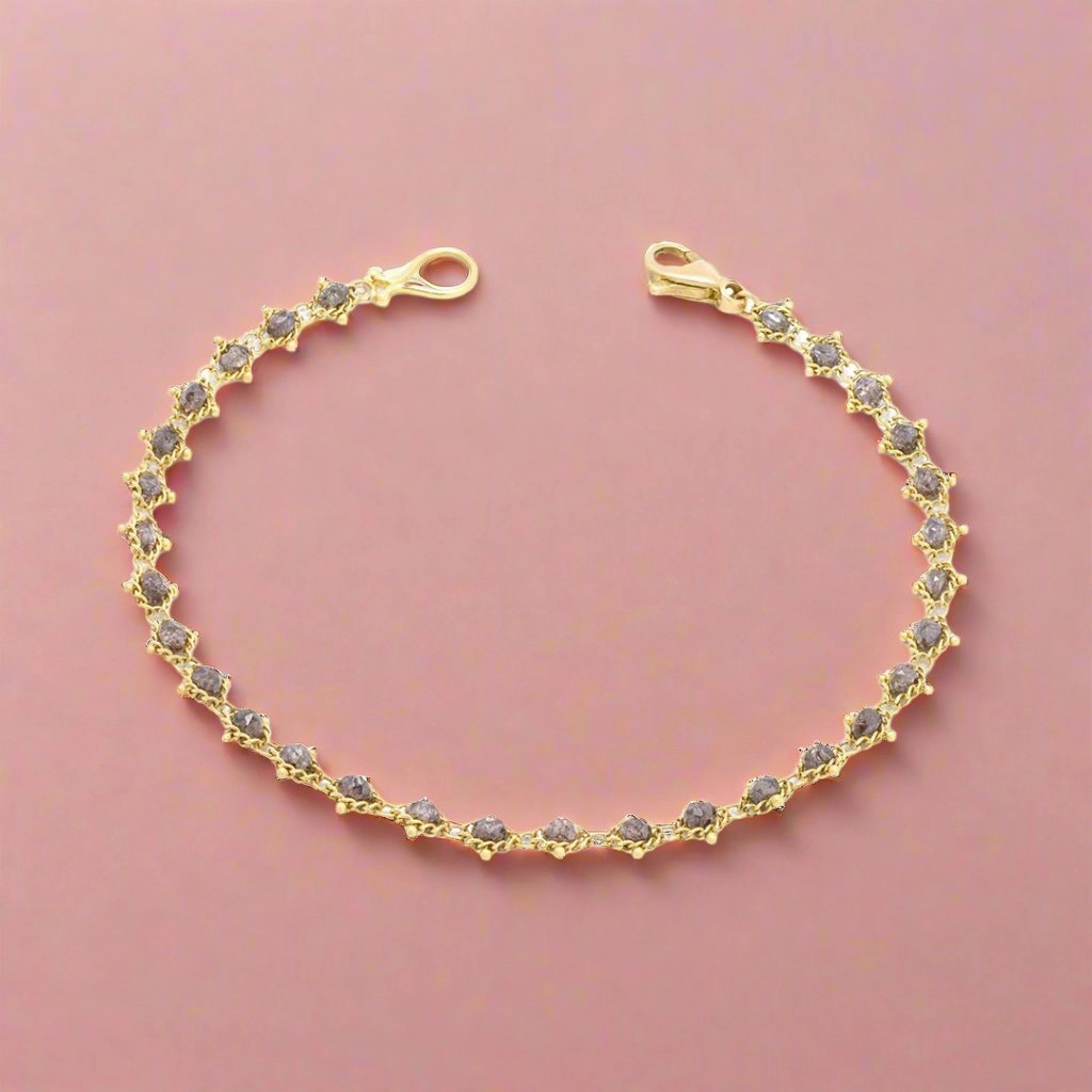 Champagne Diamond Textile Bracelet