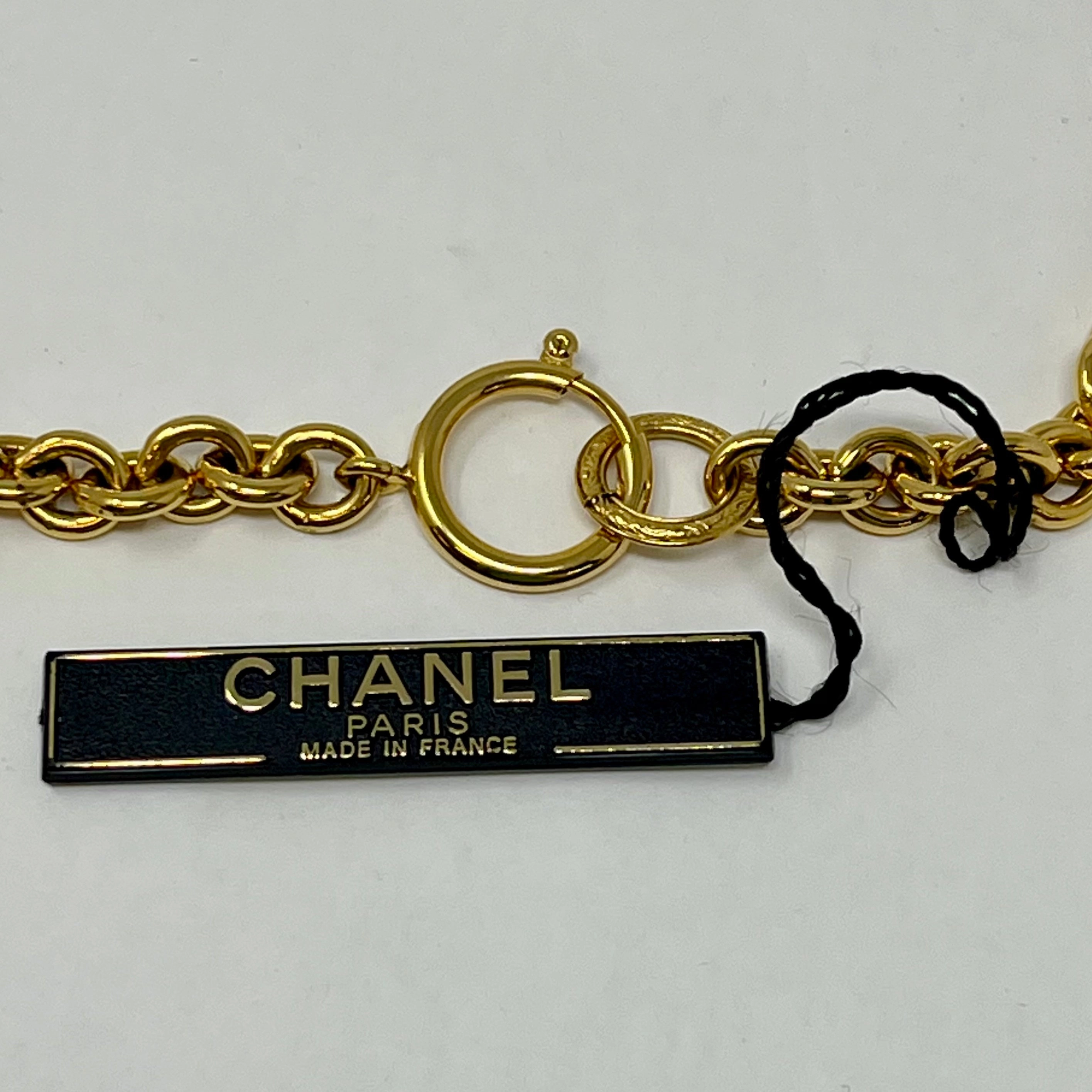 Chanel 1994 Gold-tone Chain Link Pendant Necklace