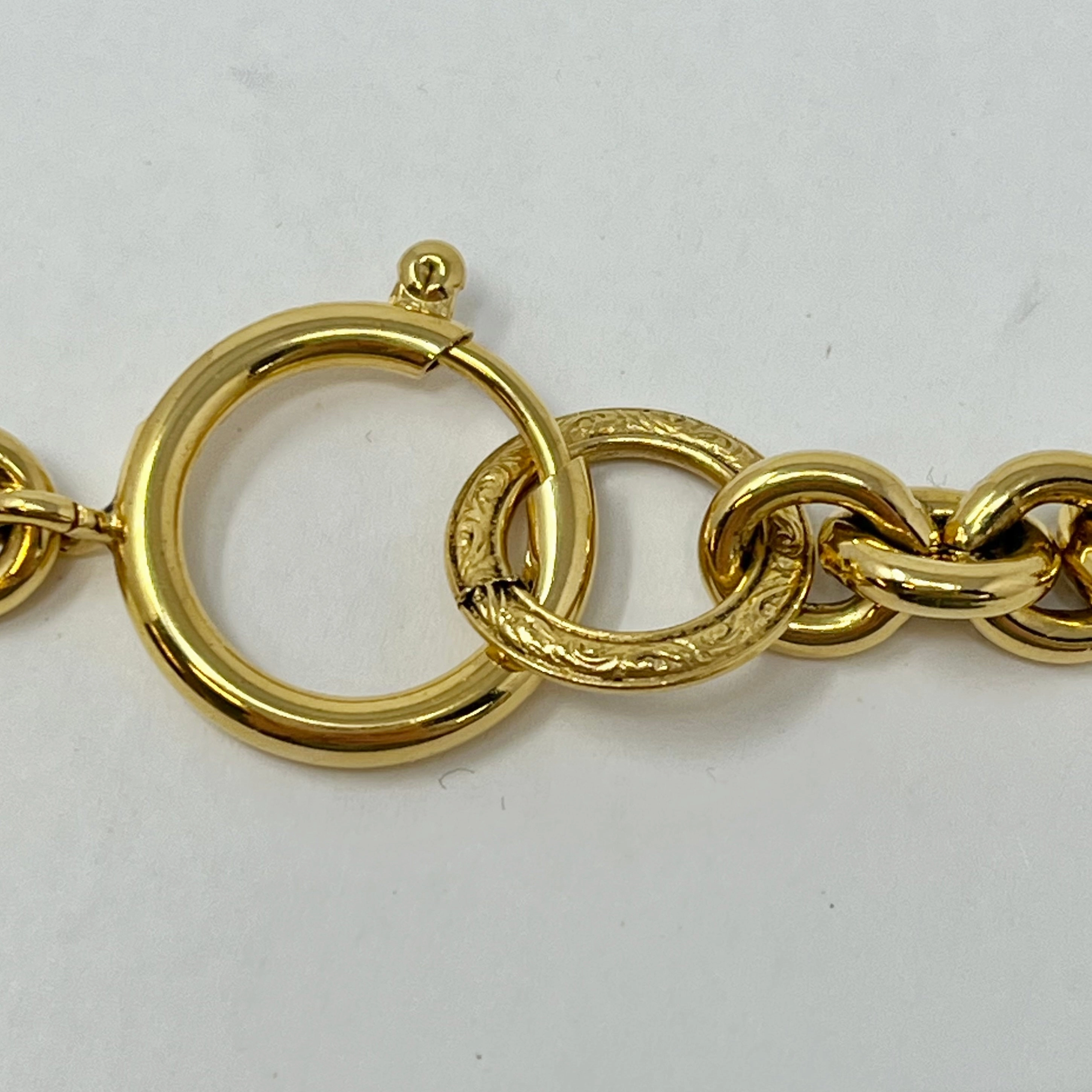 Chanel 1994 Gold-tone Chain Link Pendant Necklace
