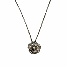 Chanel Bouton de Camelia 18K White Gold and Diamond Pendant Necklace