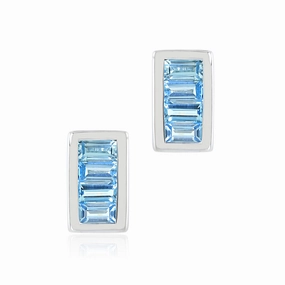 Channel-Set Earrings in Swiss Blue Topaz