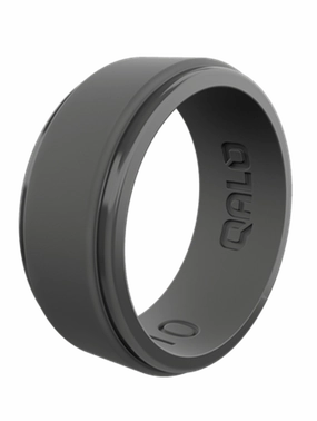 Charcoal Grey Step Edge Silicone Wedding Band