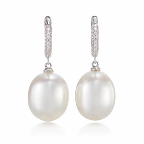 Chelsea Earrings in South Sea Pearls & Diamonds