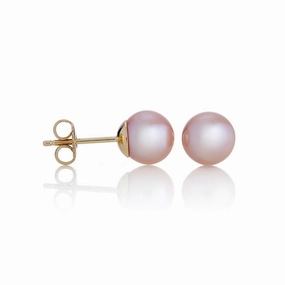 Child's 5mm Pink Pearl Earrings