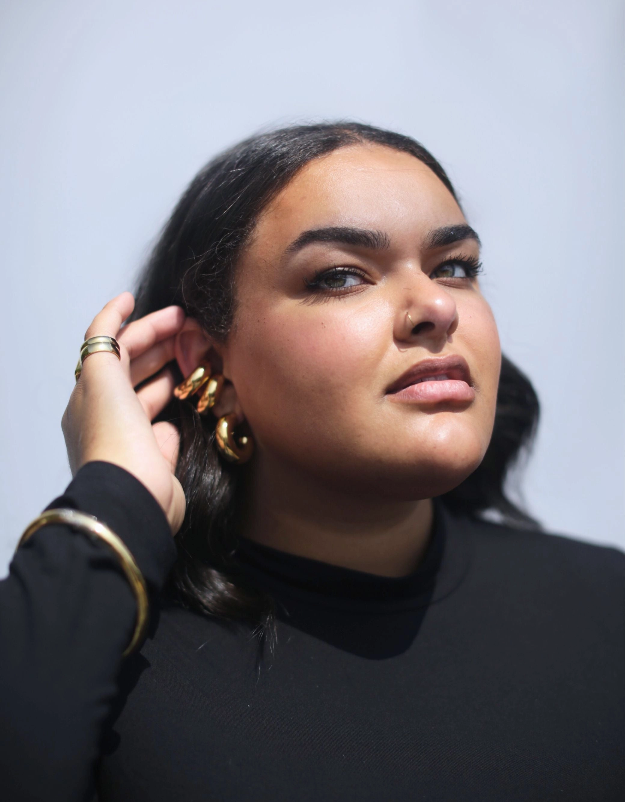 Chunky 1" Gold Hoop Earrings