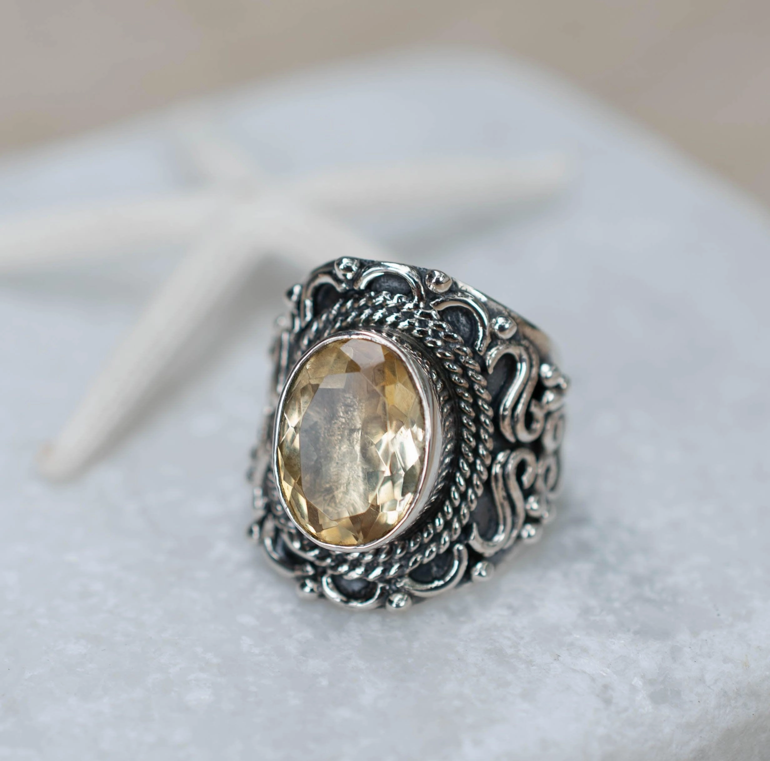 Citrine Ring ~ Sterling Silver 925 ~ MR103