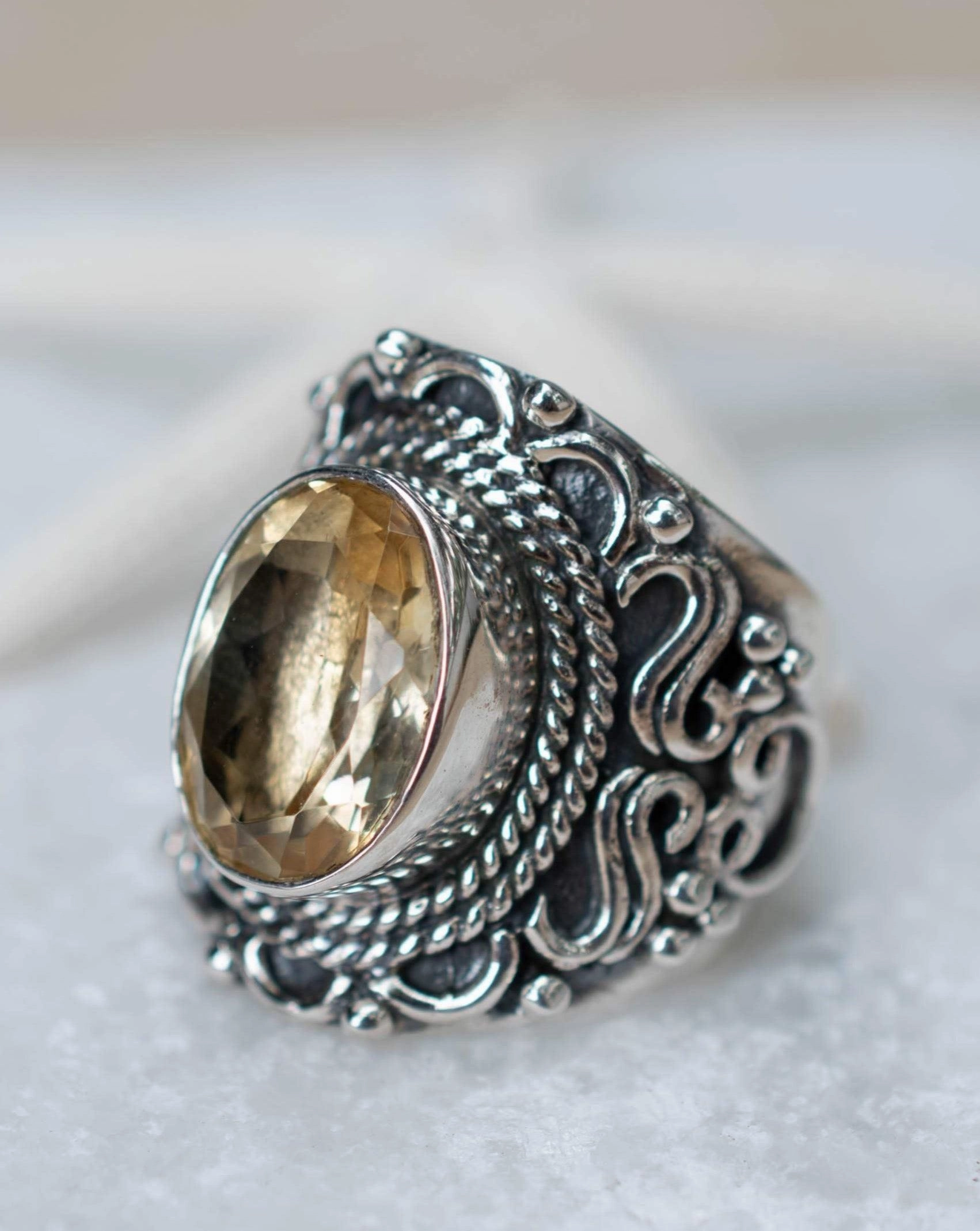 Citrine Ring ~ Sterling Silver 925 ~ MR103