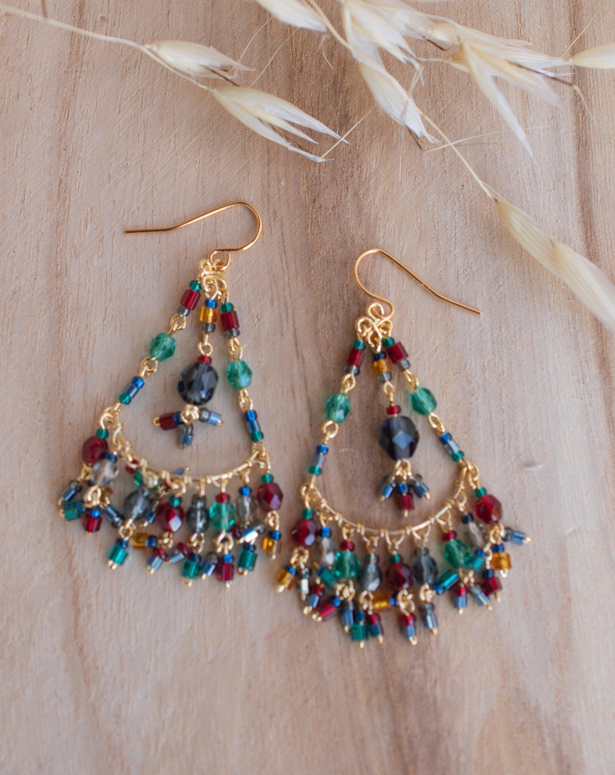 Cleide Chandelier Earrings ~Gold Plated ~ SME045