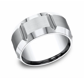 Cobalt Chrome 10mm Vertical Cut Wedding Band