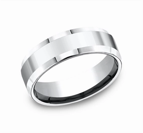 Cobalt Chrome 7mm Beveled Wedding Band