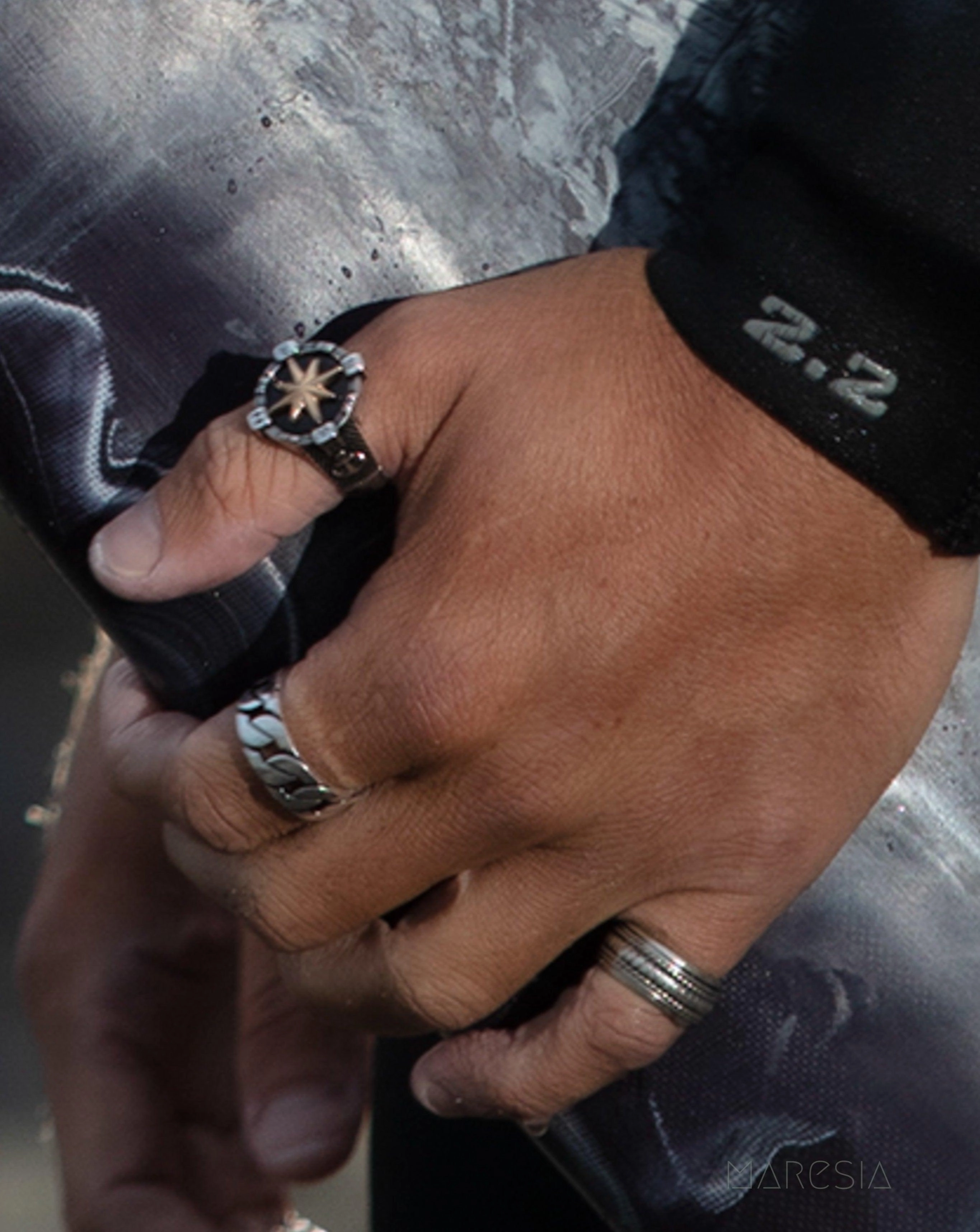 Compass Men's Ring ~ Sterling Silver 925 ~