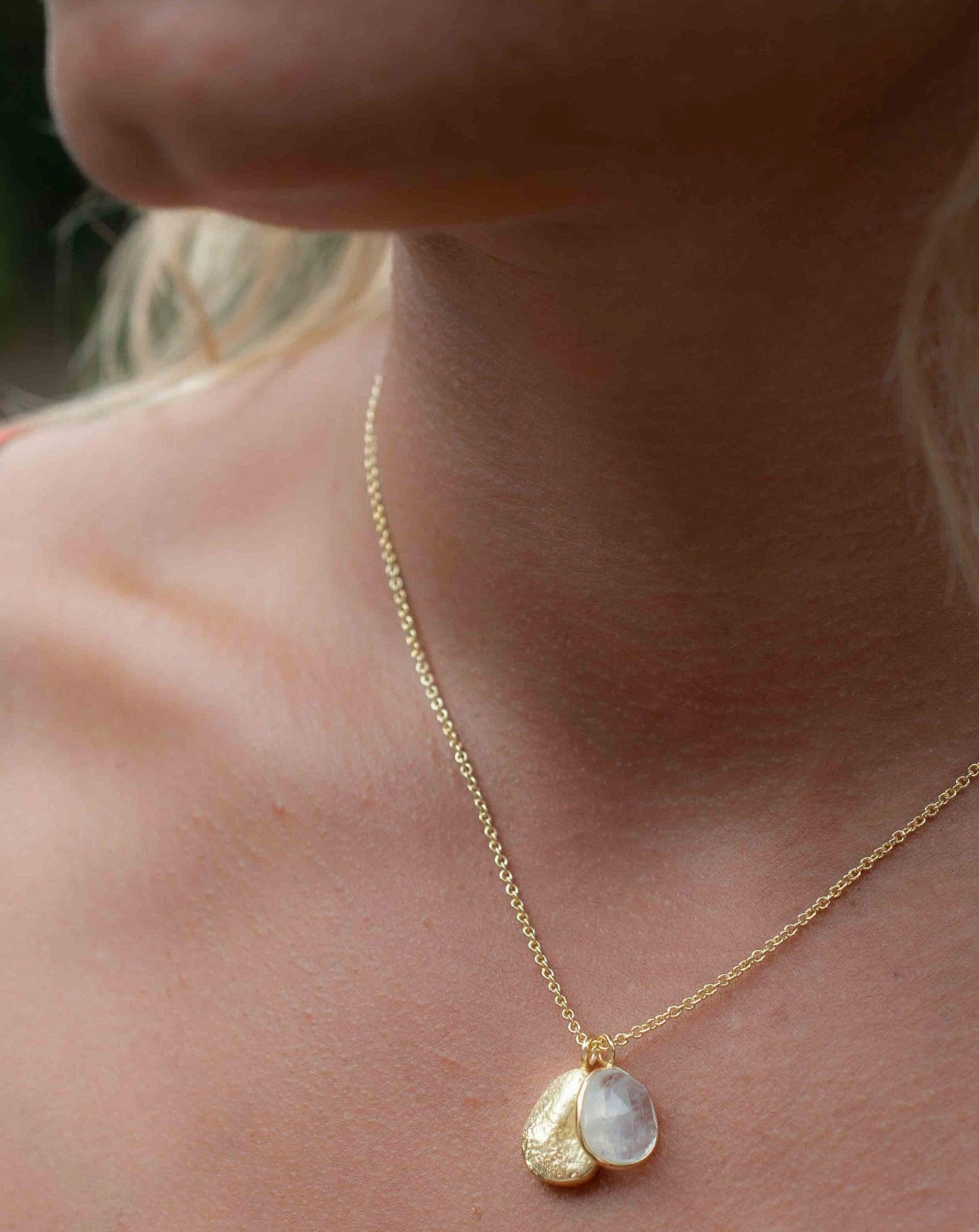 Copper Turquoise, Labradorite or Moonstone ~ Necklace ~ Gold plated 18k ~ MN112