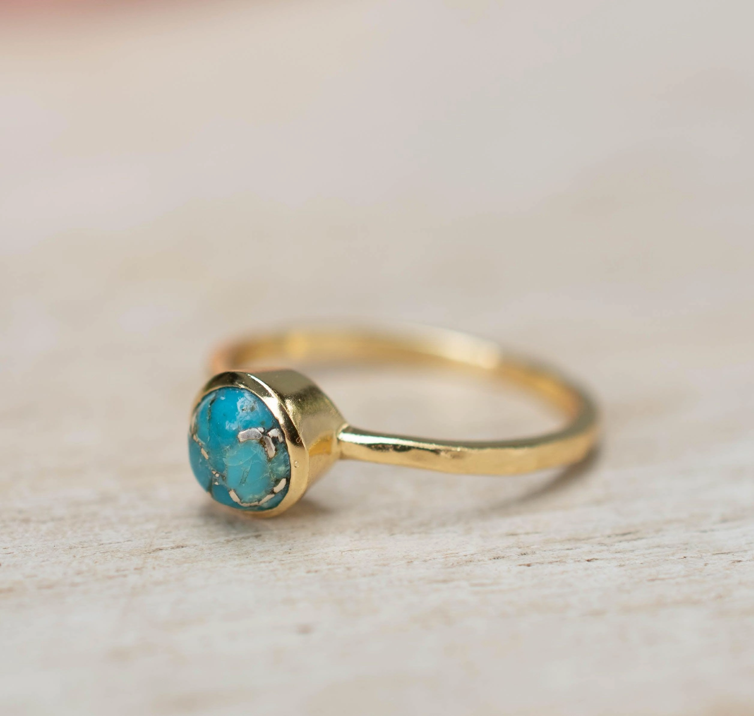 Copper Turquoise Ring ~ 18k Gold Plated ~ MR237