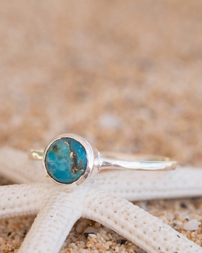 Copper Turquoise Ring ~  Sterling Silver 925 ~ MR238