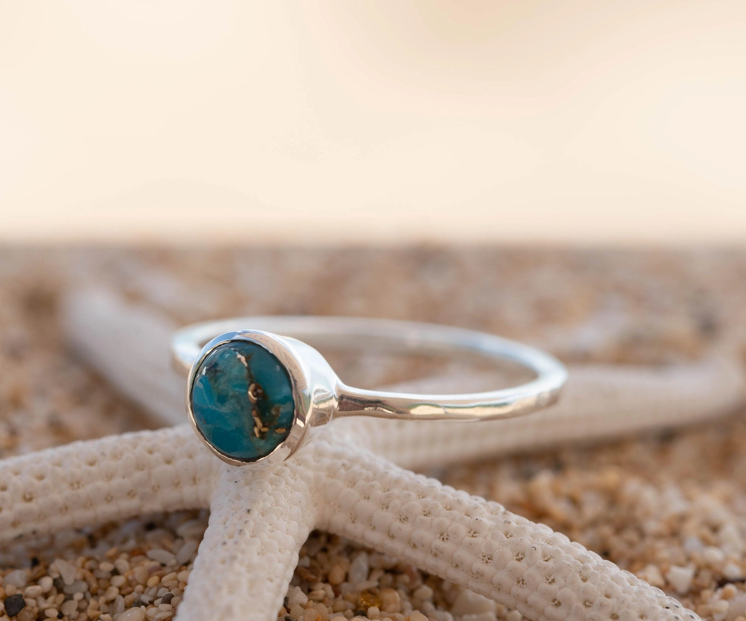 Copper Turquoise Ring ~  Sterling Silver 925 ~ MR238