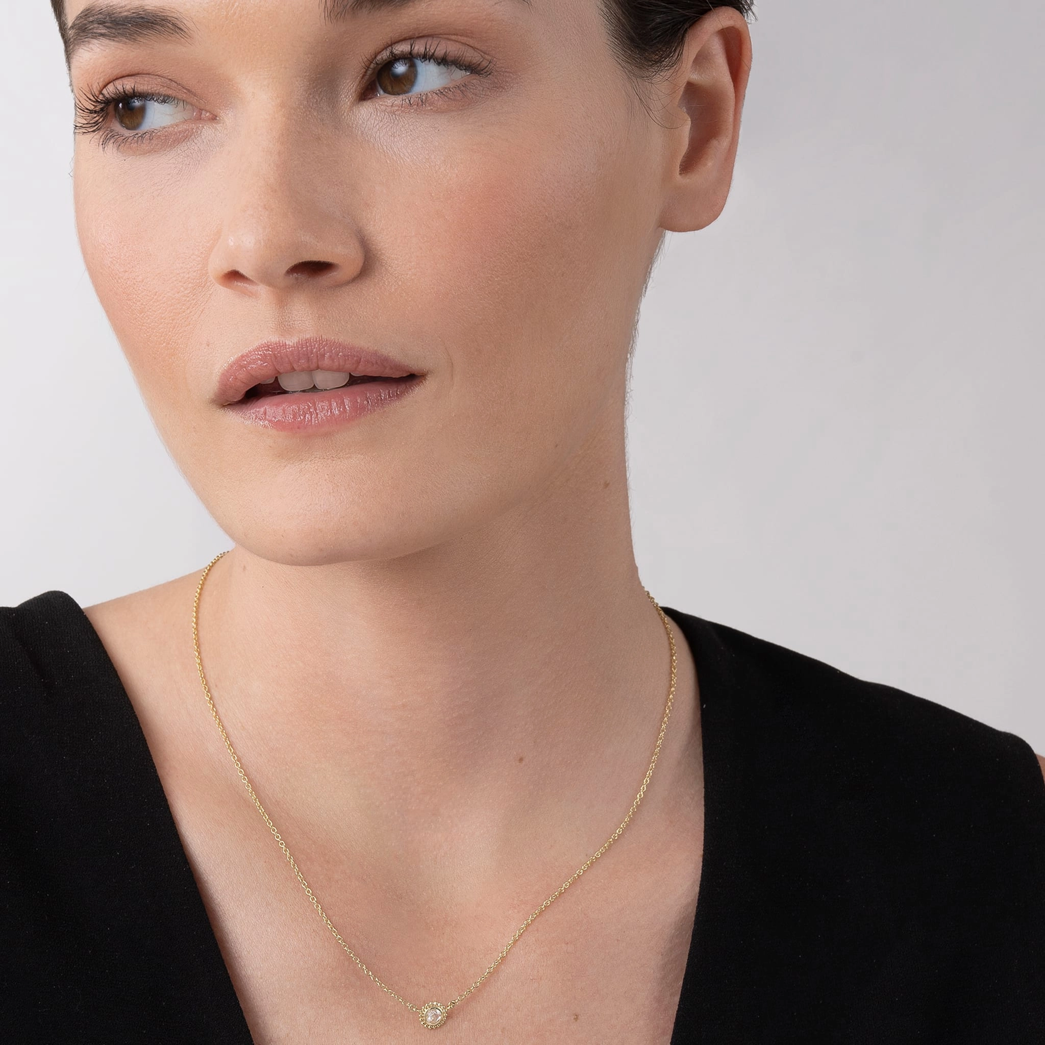Covet Large Rose Cut Diamond Necklace