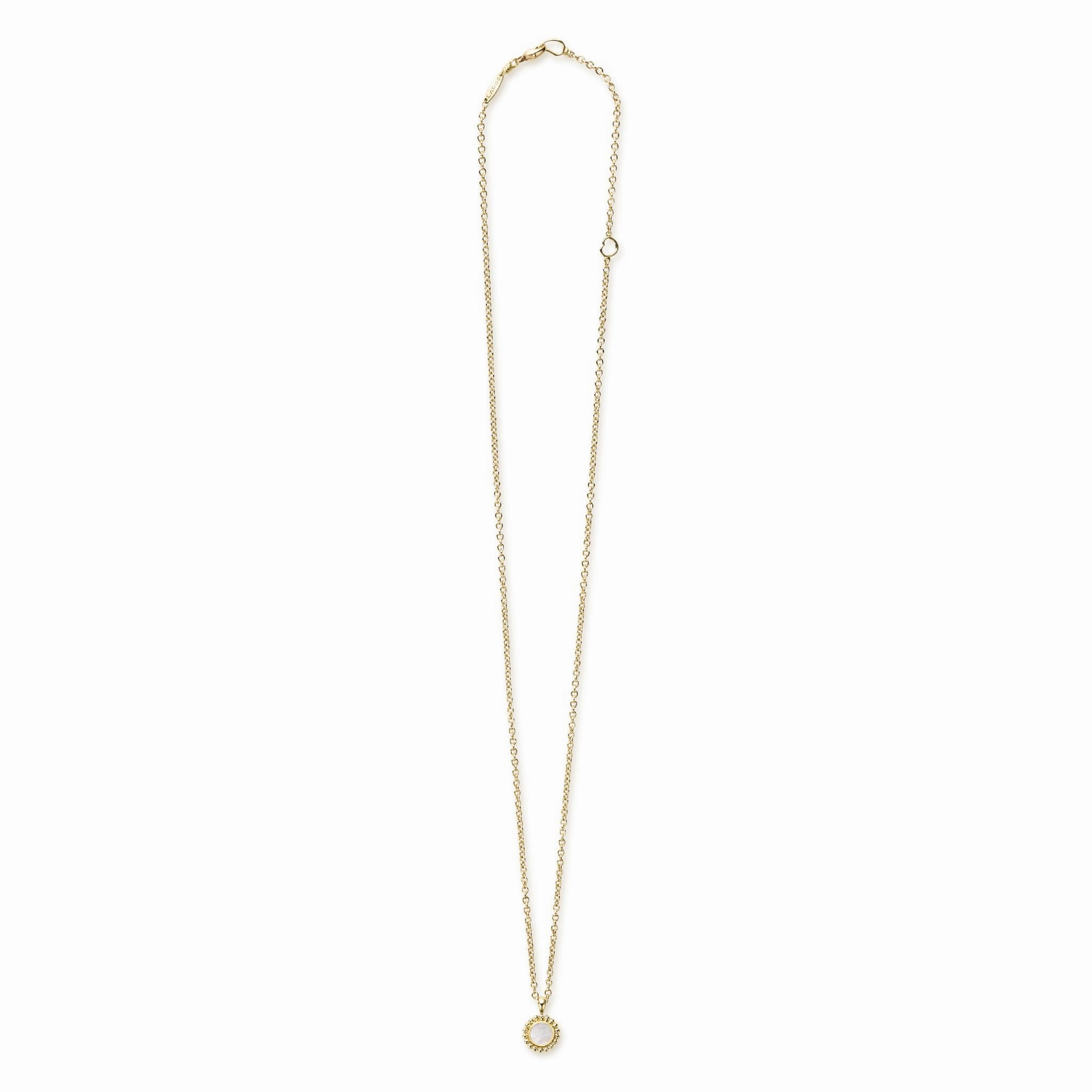 Covet Round Mother of Pearl Pendant Necklace