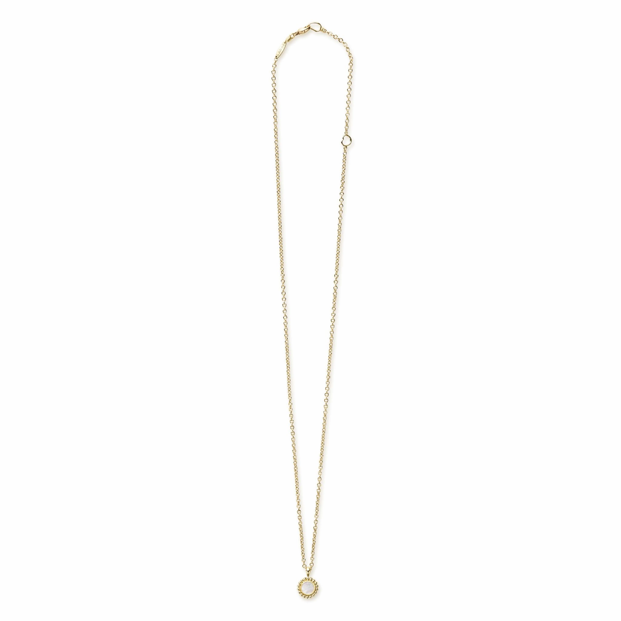 Covet Round Mother of Pearl Pendant Necklace