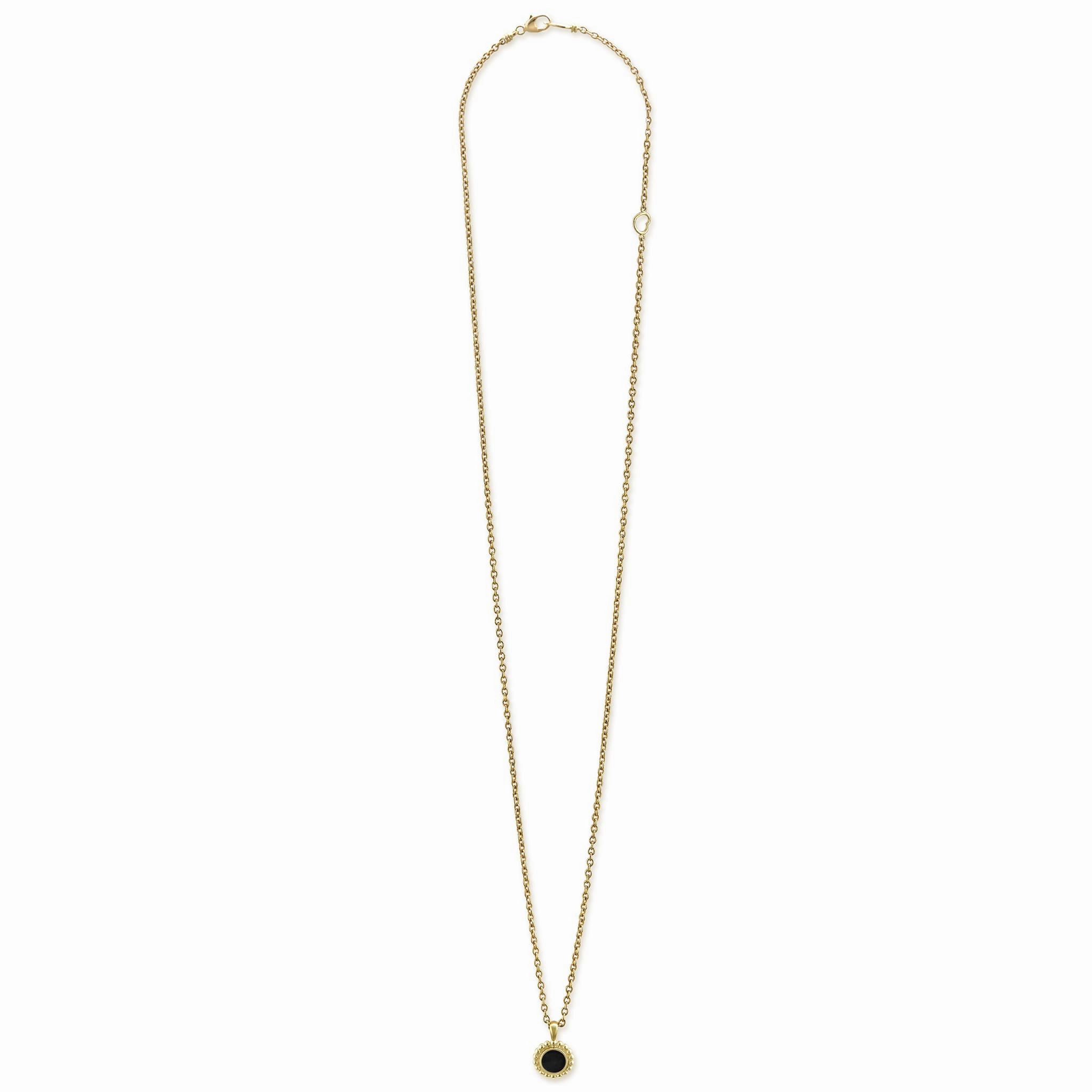 Covet Round Onyx Pendant Necklace
