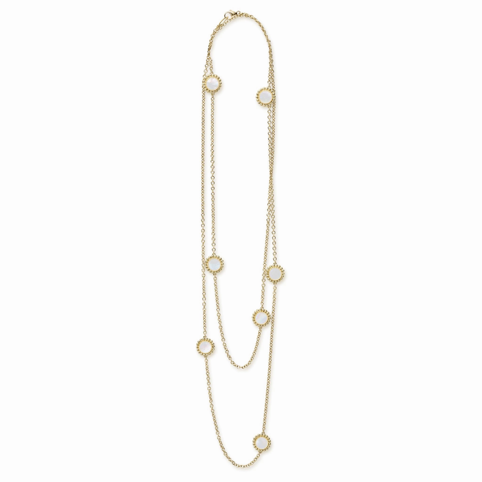 Covet Seven Station Round Mother of Pearl Necklace