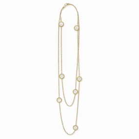 Covet Seven Station Round Mother of Pearl Necklace
