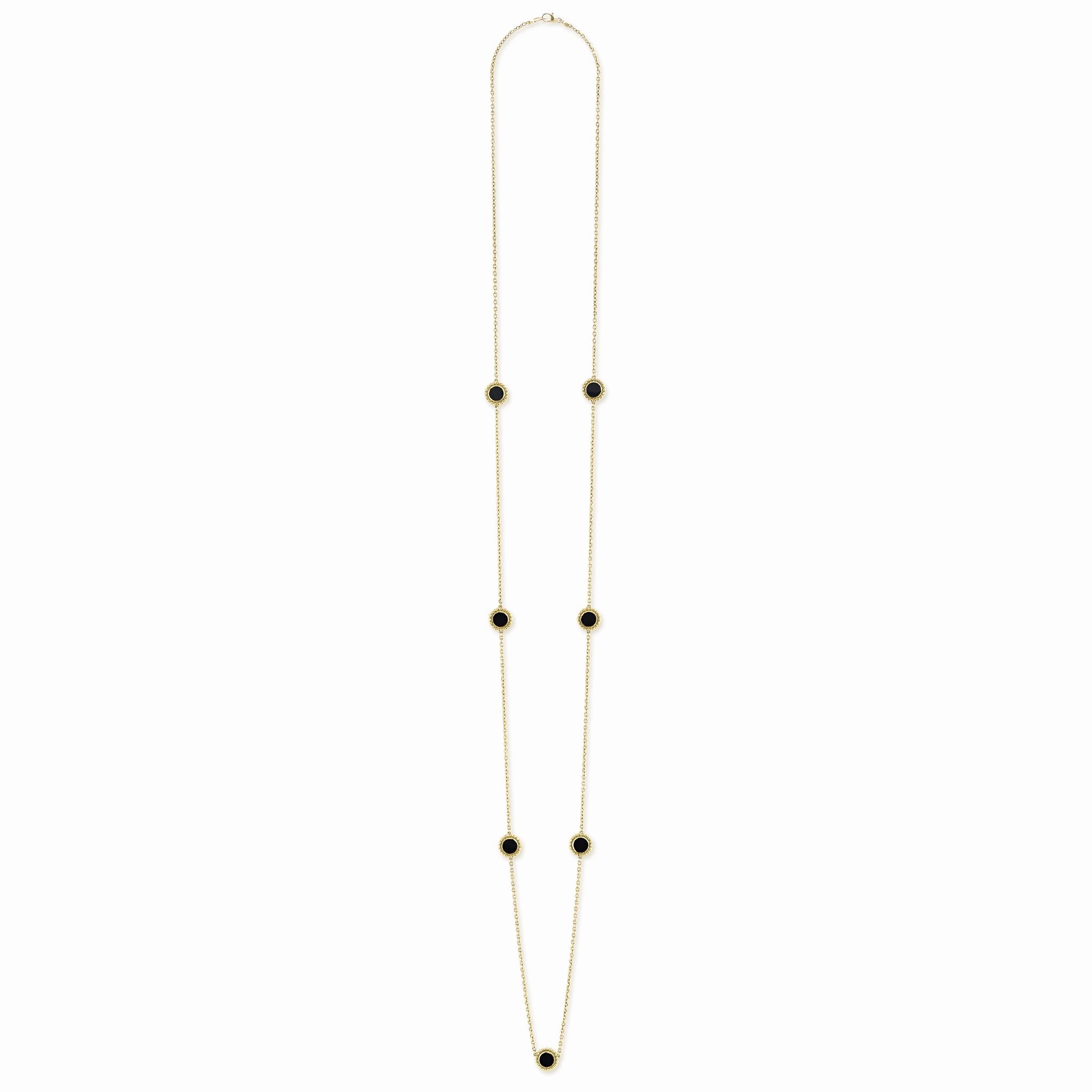 Covet Seven Station Round Onyx Necklace