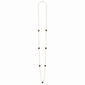 Covet Seven Station Round Onyx Necklace