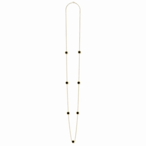 Covet Seven Station Round Onyx Necklace