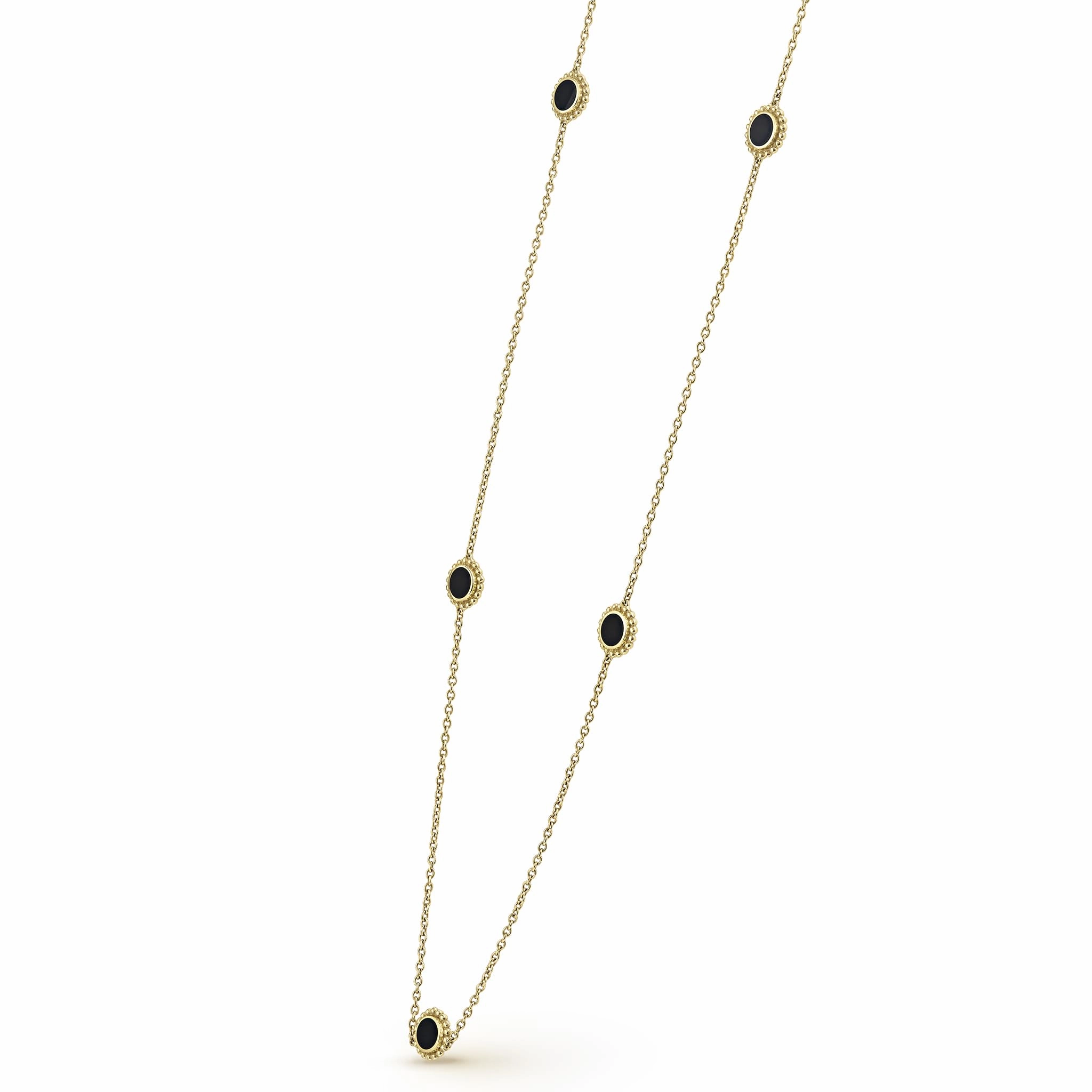 Covet Seven Station Round Onyx Necklace