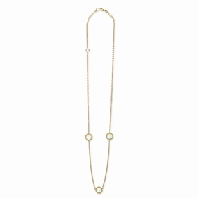 Covet Three Station Round Mother of Pearl Necklace