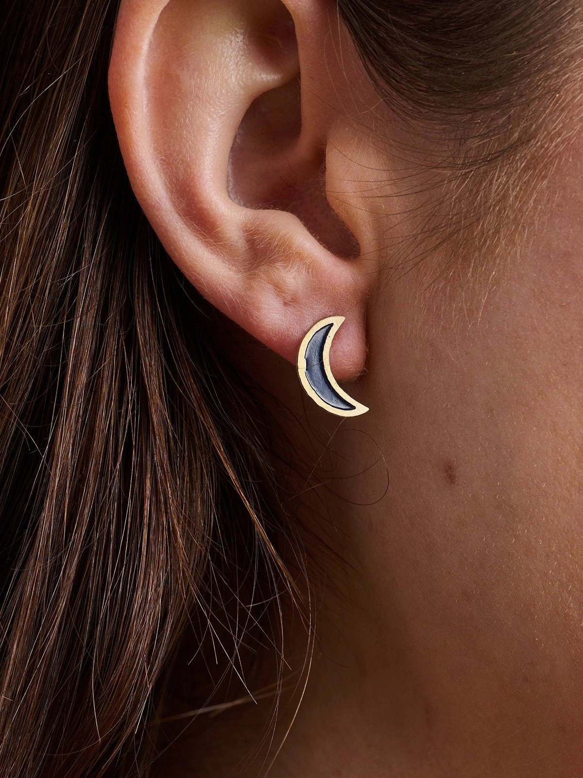 Crescent Studs - Black