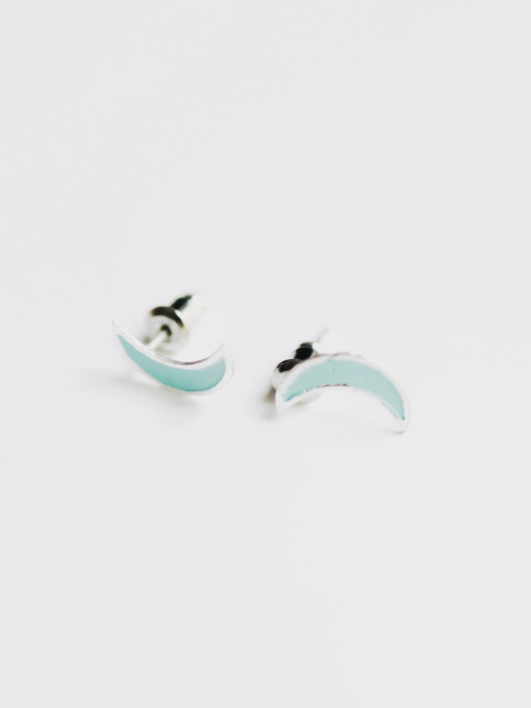 Crescent Studs - Turquoise