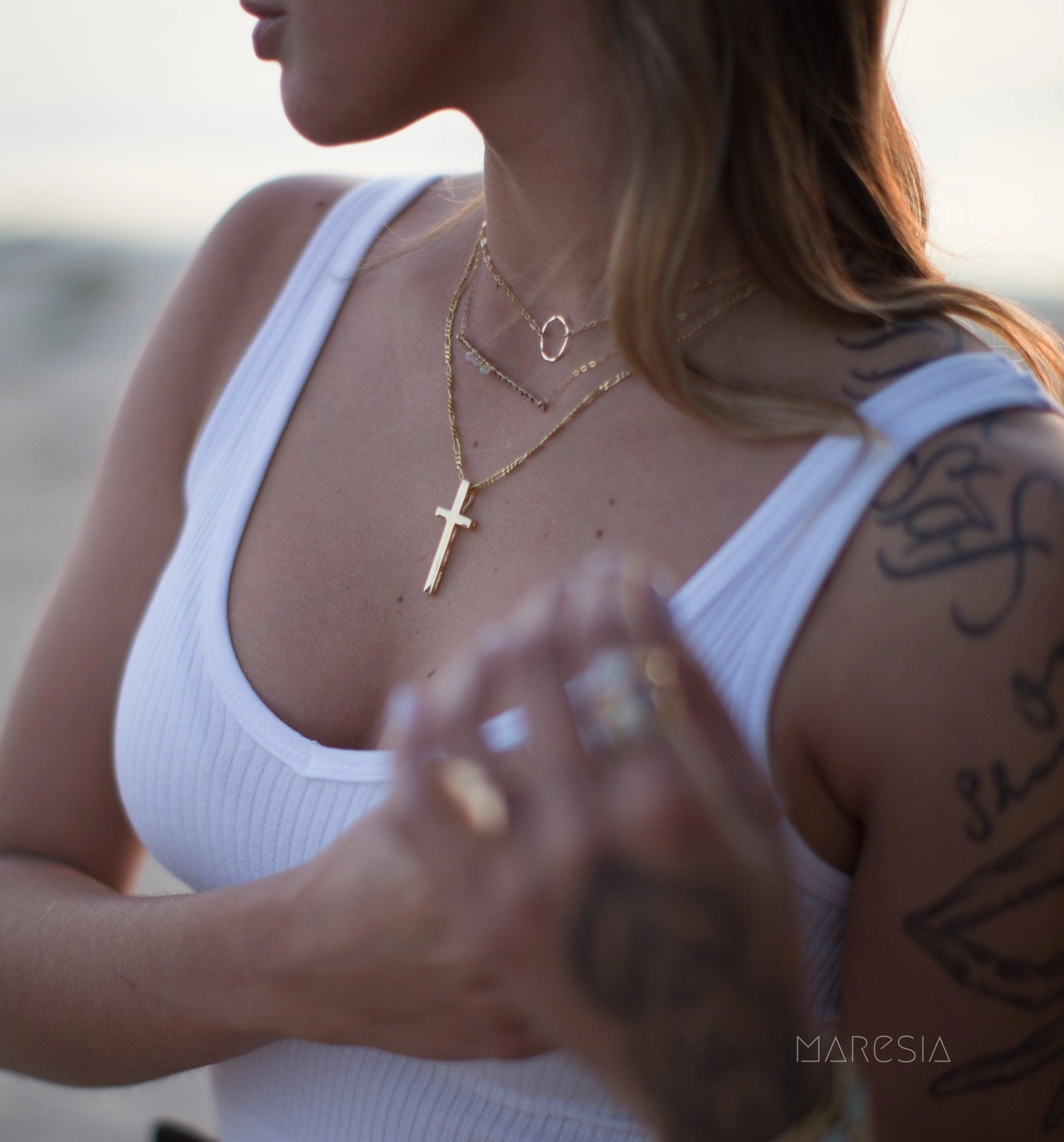 Cross Necklace ~ Gold Vermeil