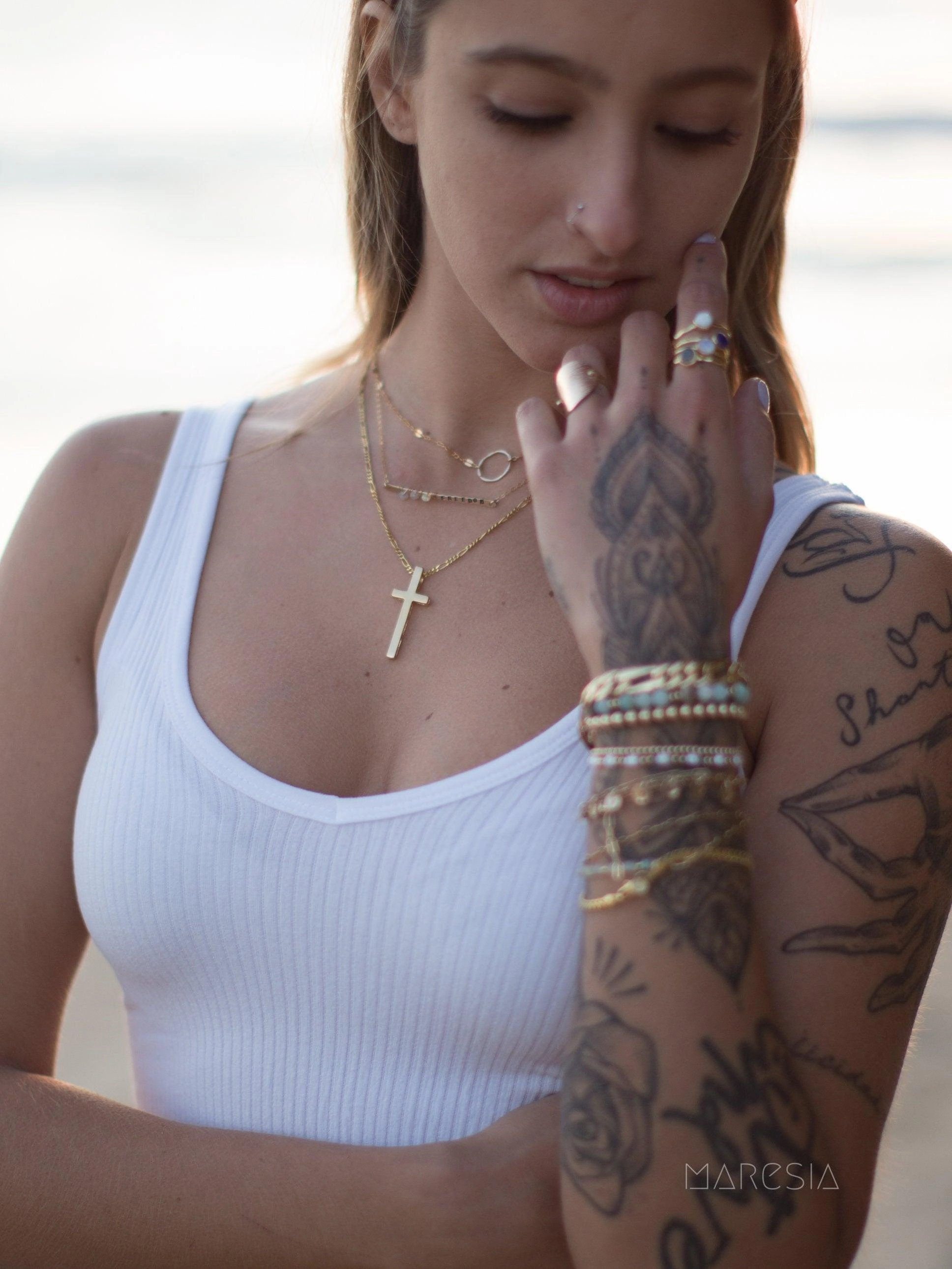 Cross Necklace ~ Gold Vermeil