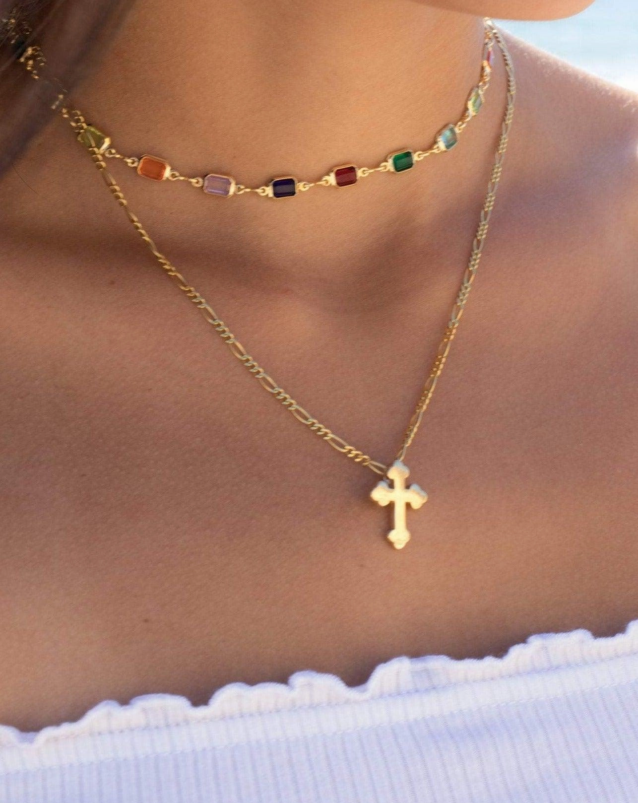 Cross Necklace ~ Gold Vermeil~MN034