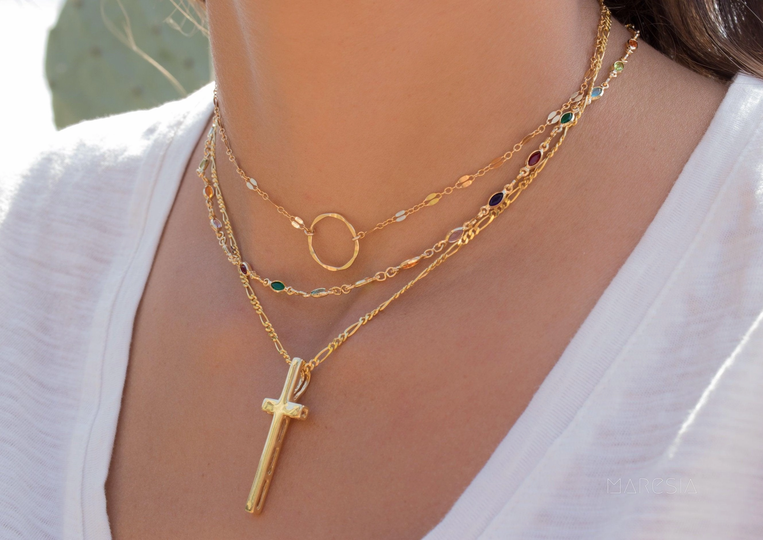 Cross Necklace ~ Gold Vermeil