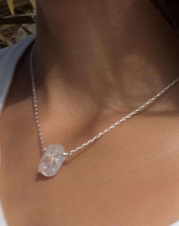 Crystal Quartz Necklace ~ Sterling Silver 925  or Gold Filled~MN049