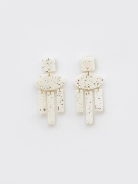 Dappled Shapes Earrings - White