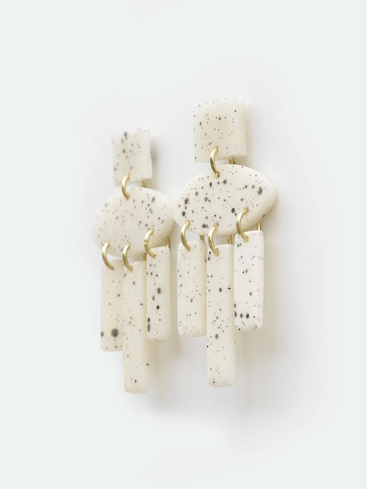 Dappled Shapes Earrings - White