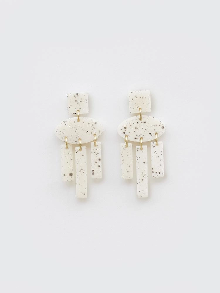 Dappled Shapes Earrings - White