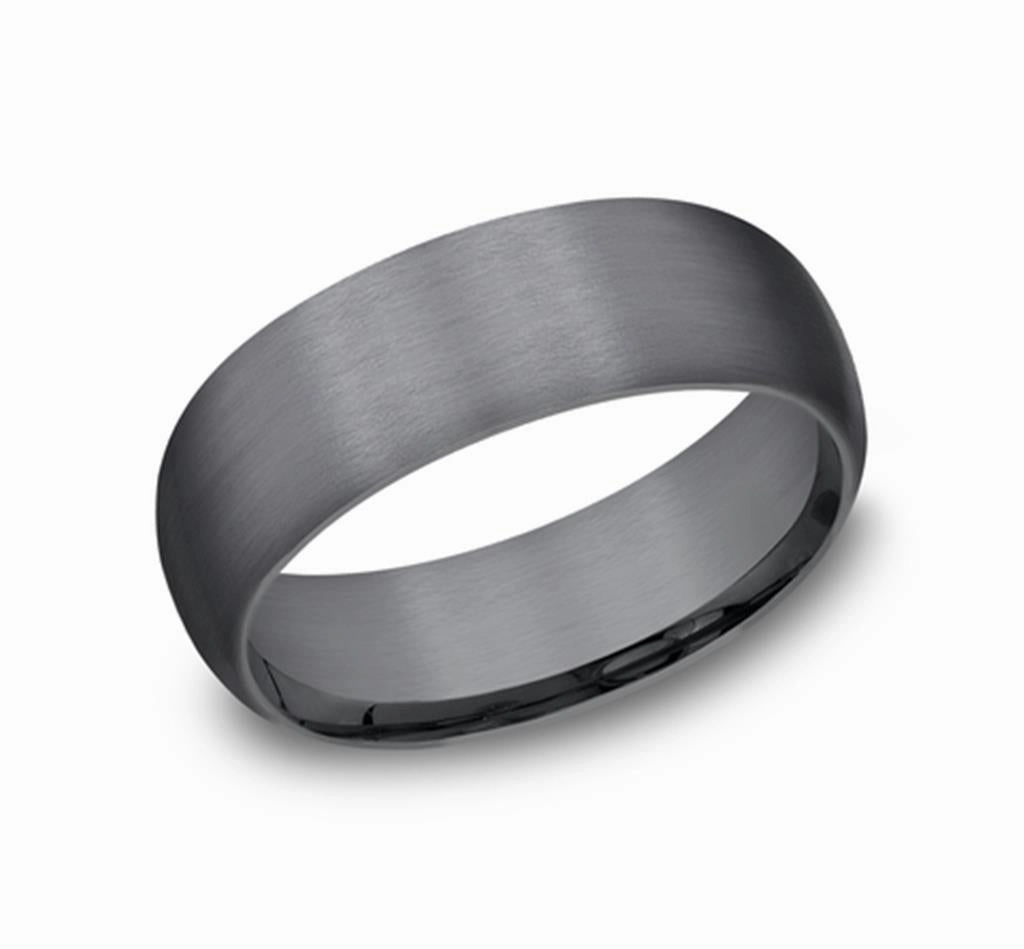Darkened Tantalum 'The Watchman' 6mm Domed Wedding Band