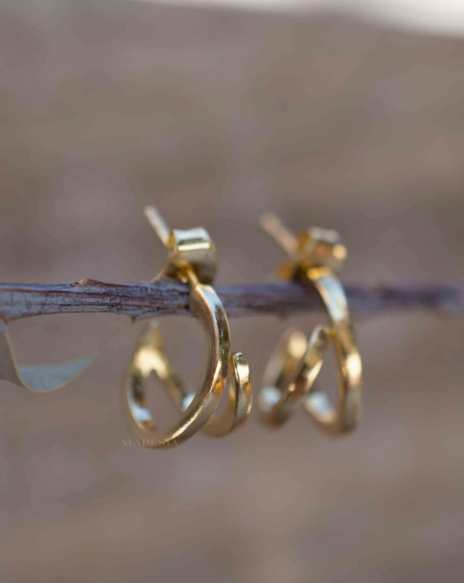 Delicate small hoop Earrings ~ 18k Gold Plated ~ ME215