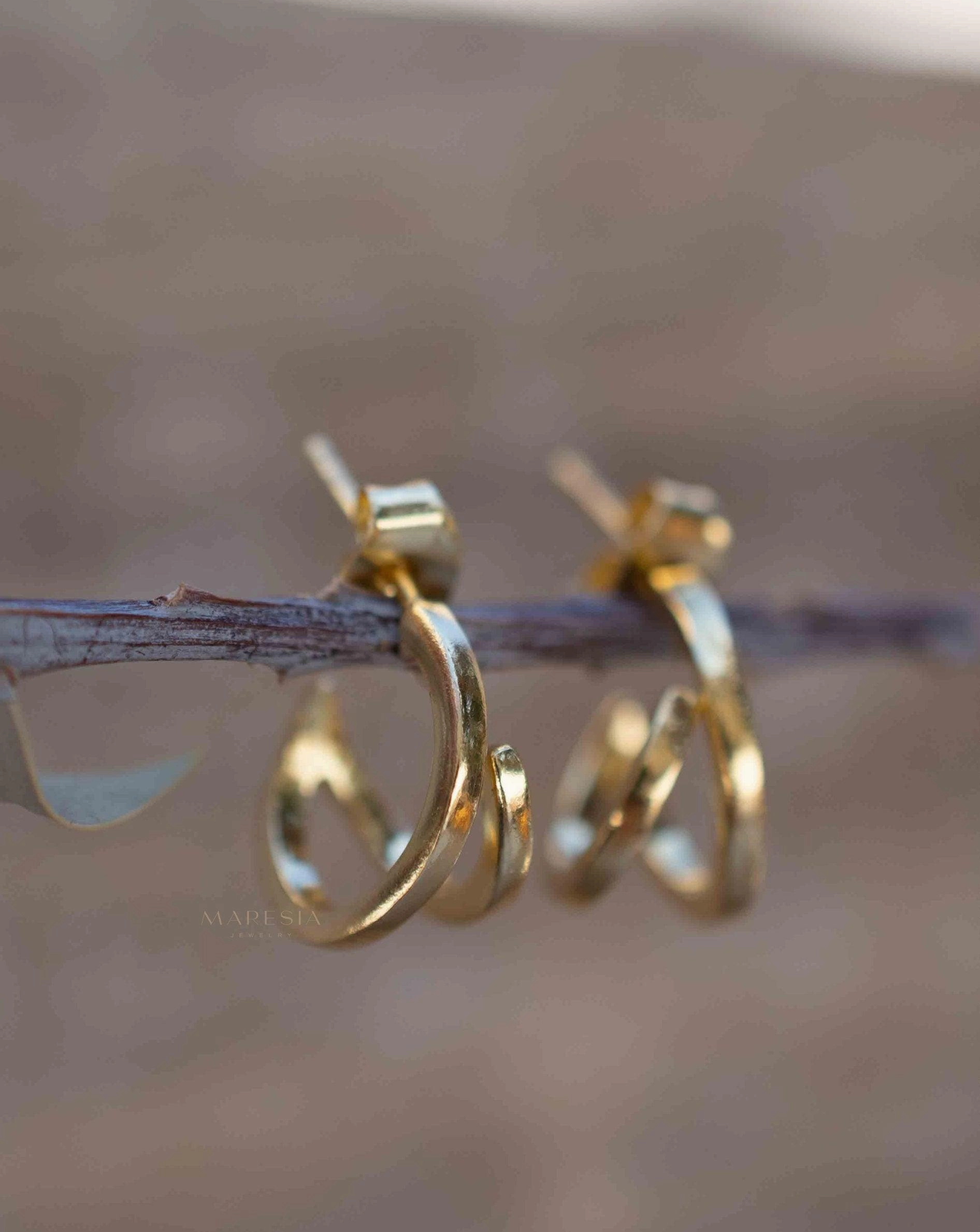 Delicate small hoop Earrings ~ 18k Gold Plated ~ ME215